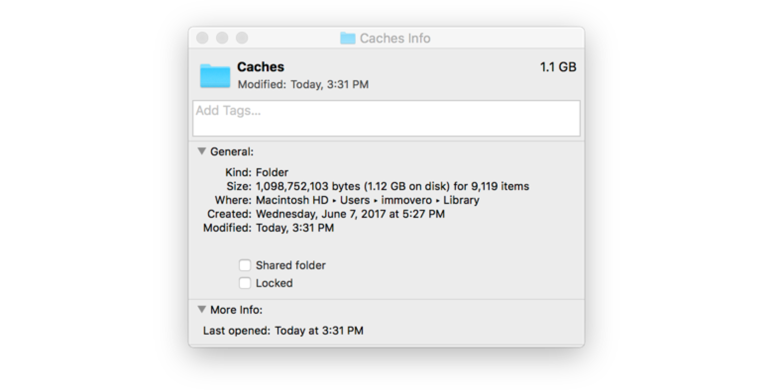 can i delete caches folder mac