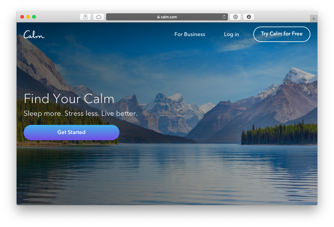 Calm meditation Apple TV Mac