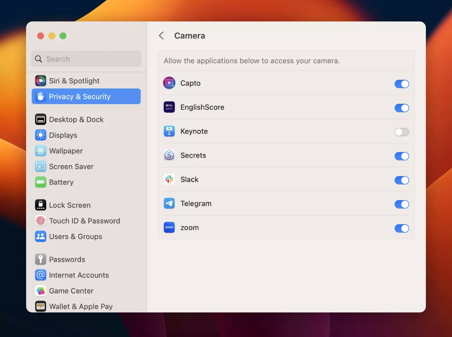 Control access to the camera on Mac - Apple Support