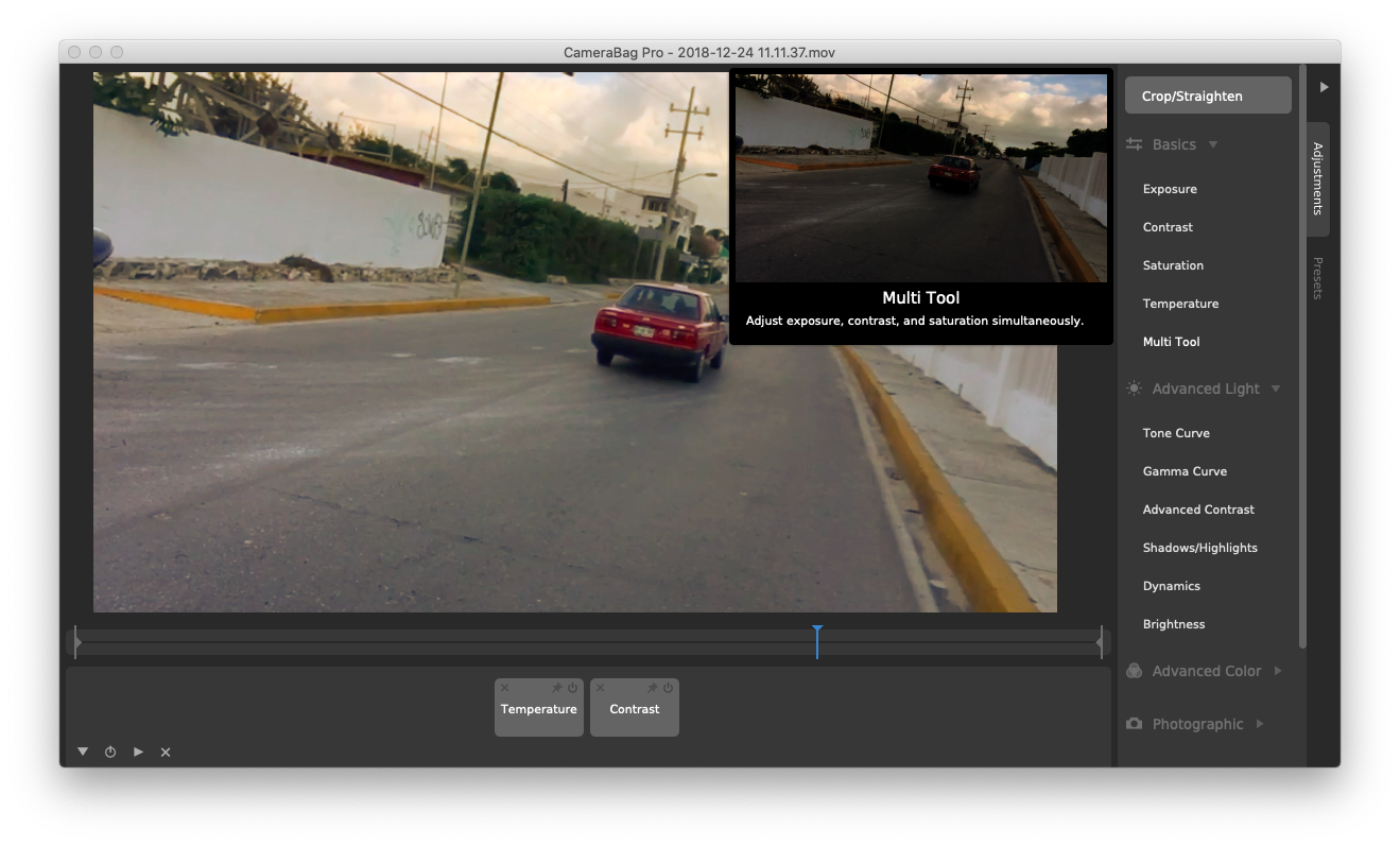 CameraBag Pro video editing Mac