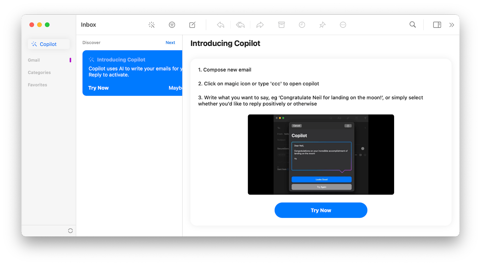 canary mail copilot ai mac