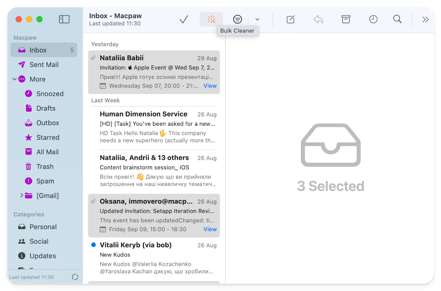 canary mail inbox mac