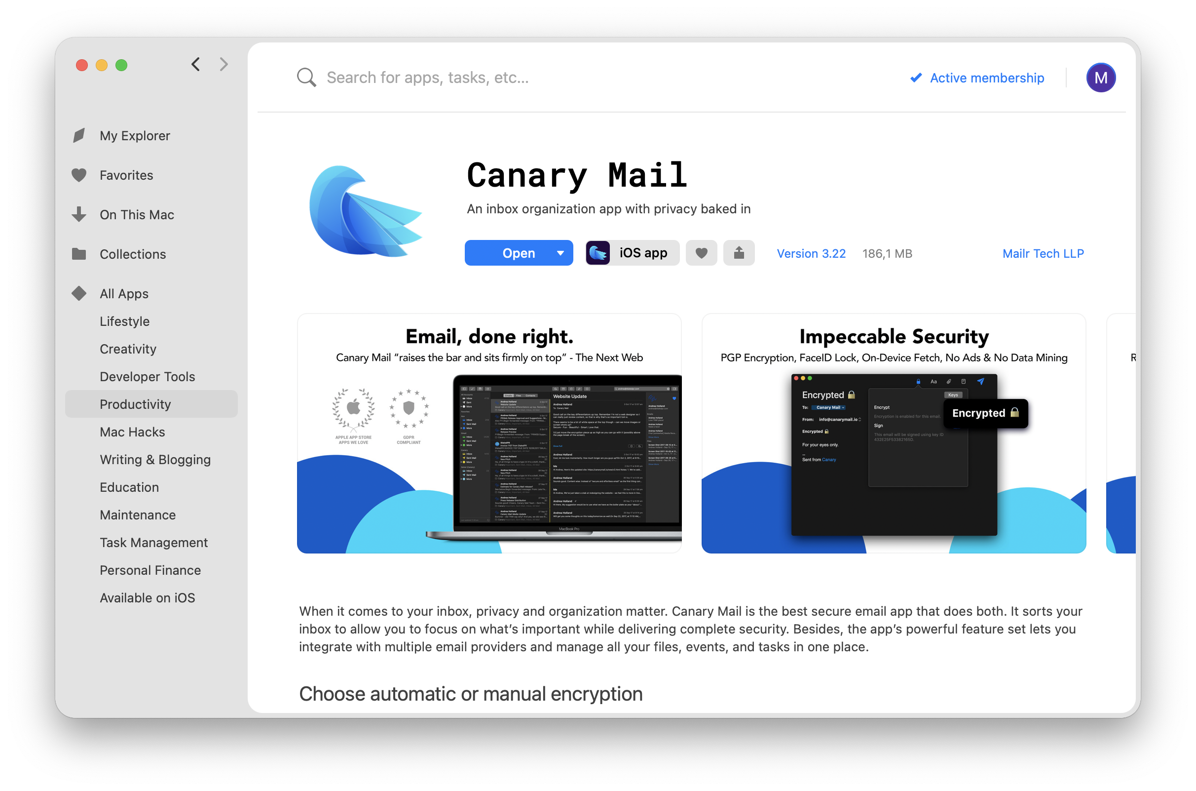 Canary Mail on Setapp