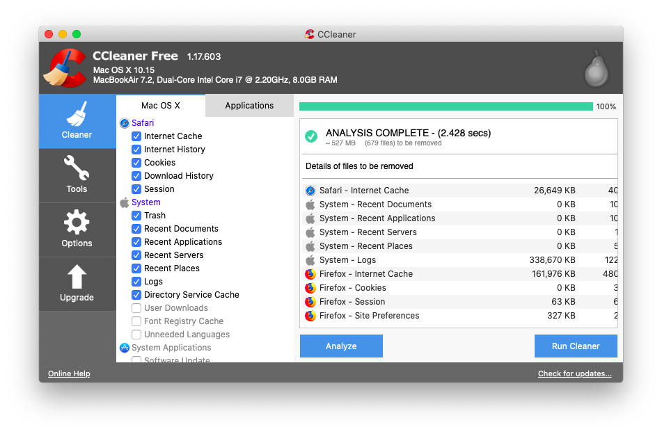 CCleaner download Mac free version