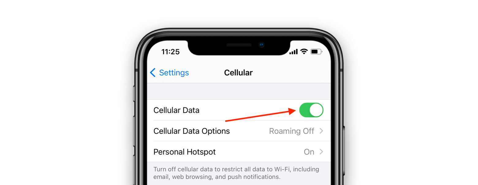 cellular toggle on ios 14