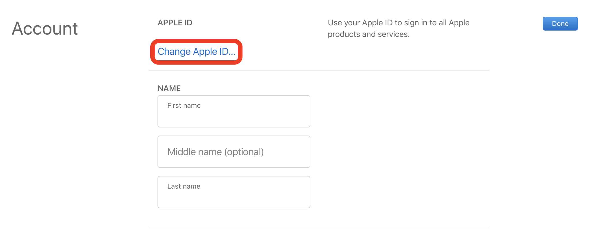 change email apple id