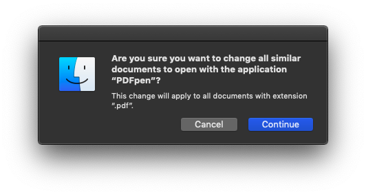 change default appilcation for pdf mac