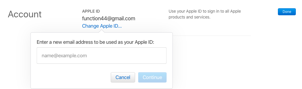 change email apple id