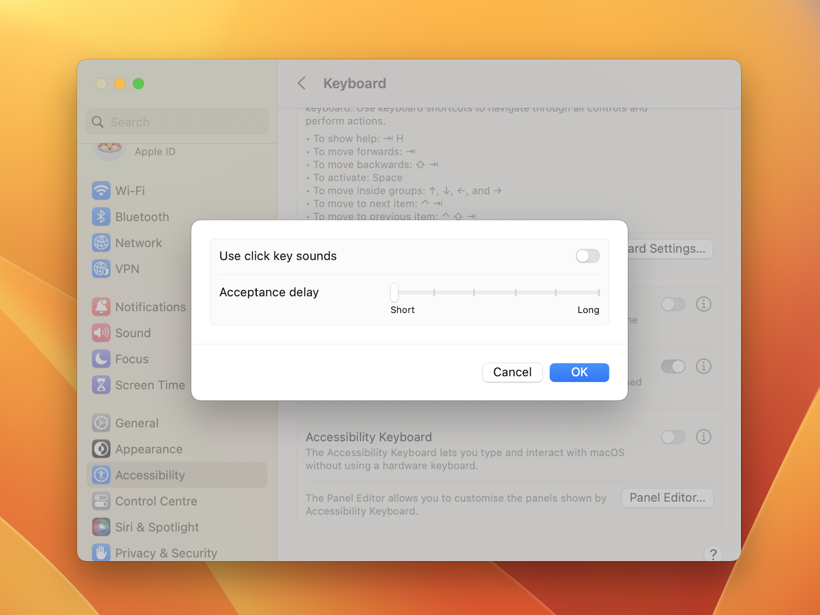 How to use Slow Keys on Mac