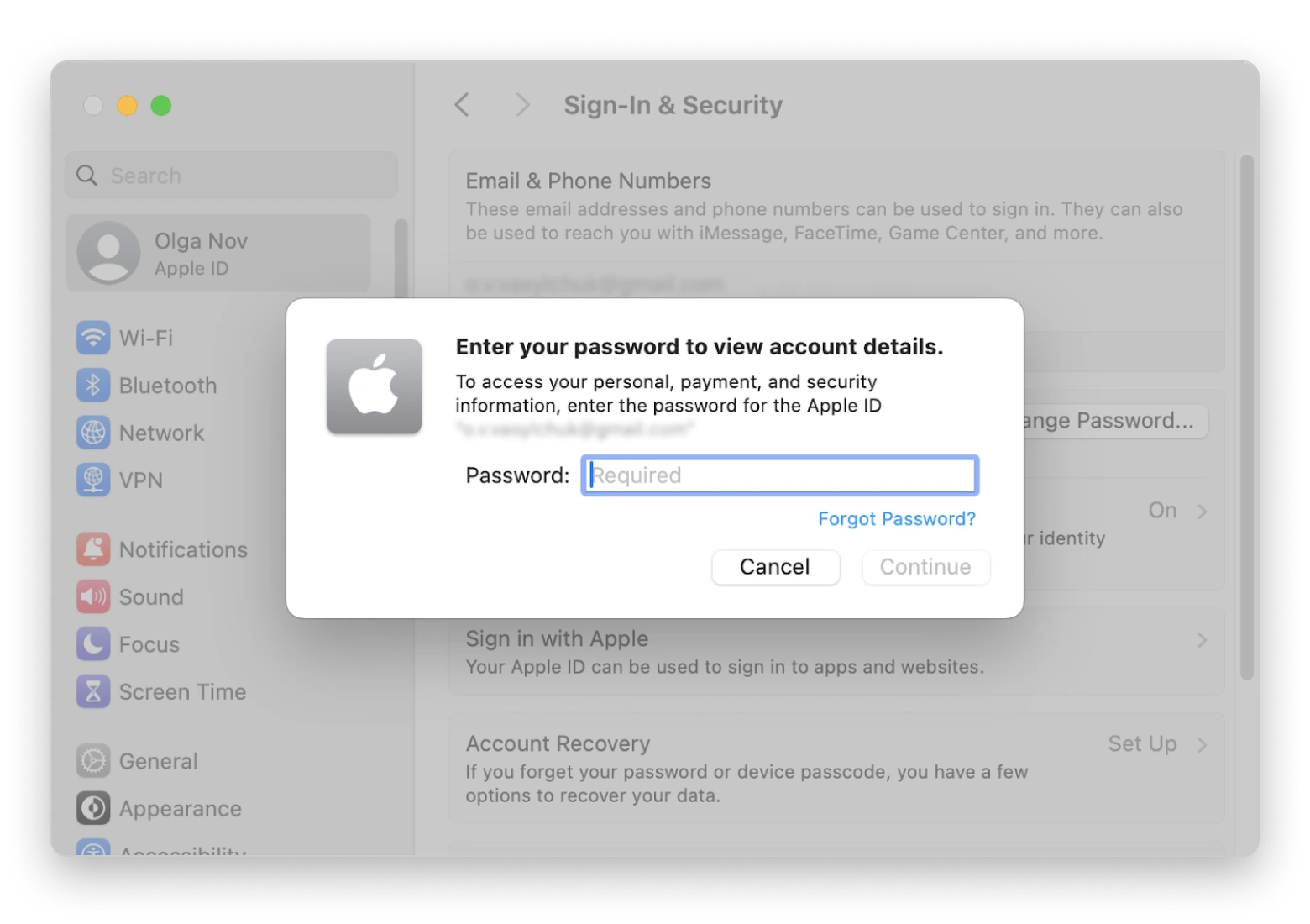 changing your apple id password