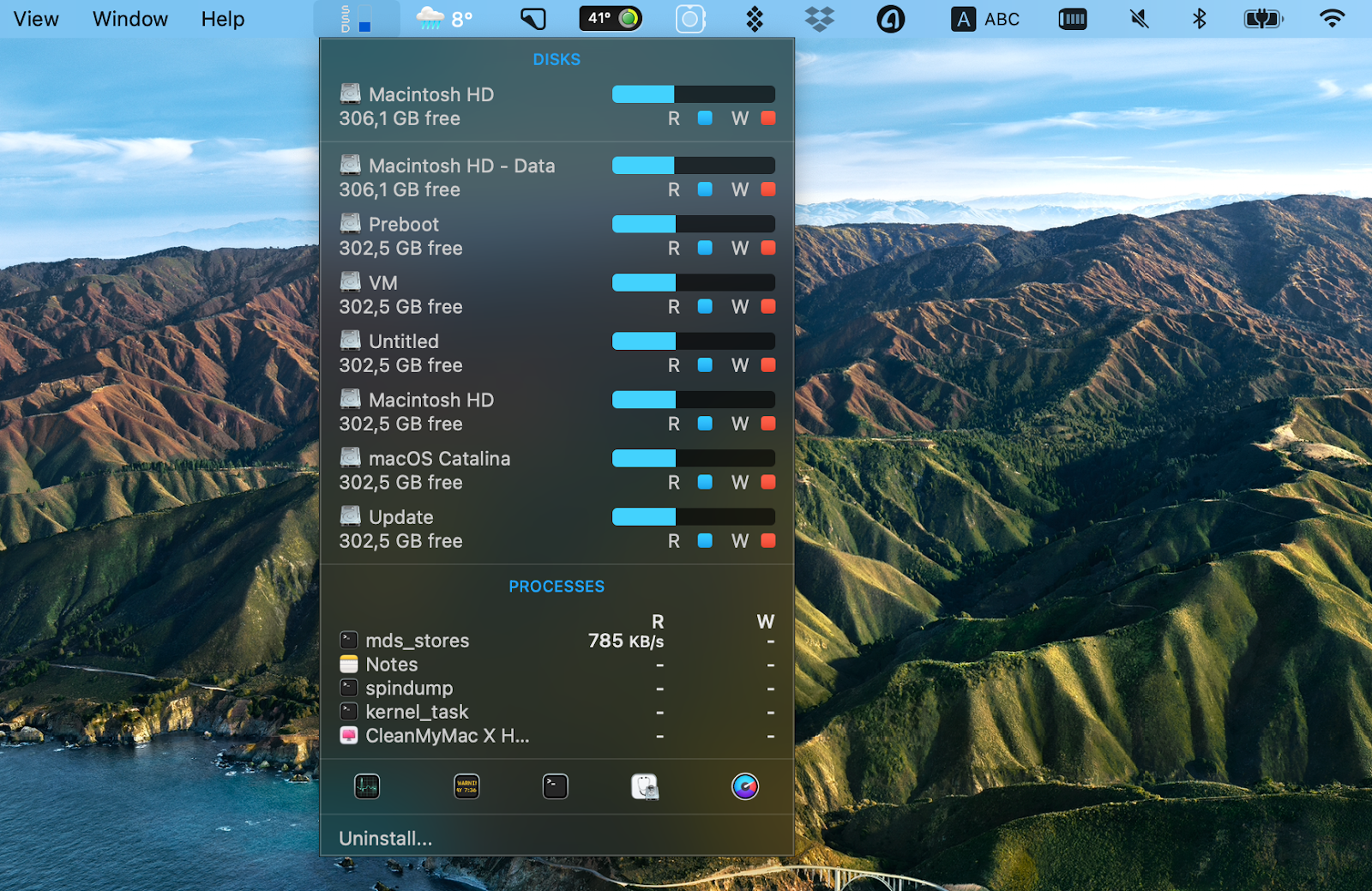 check active processes iStat Menus