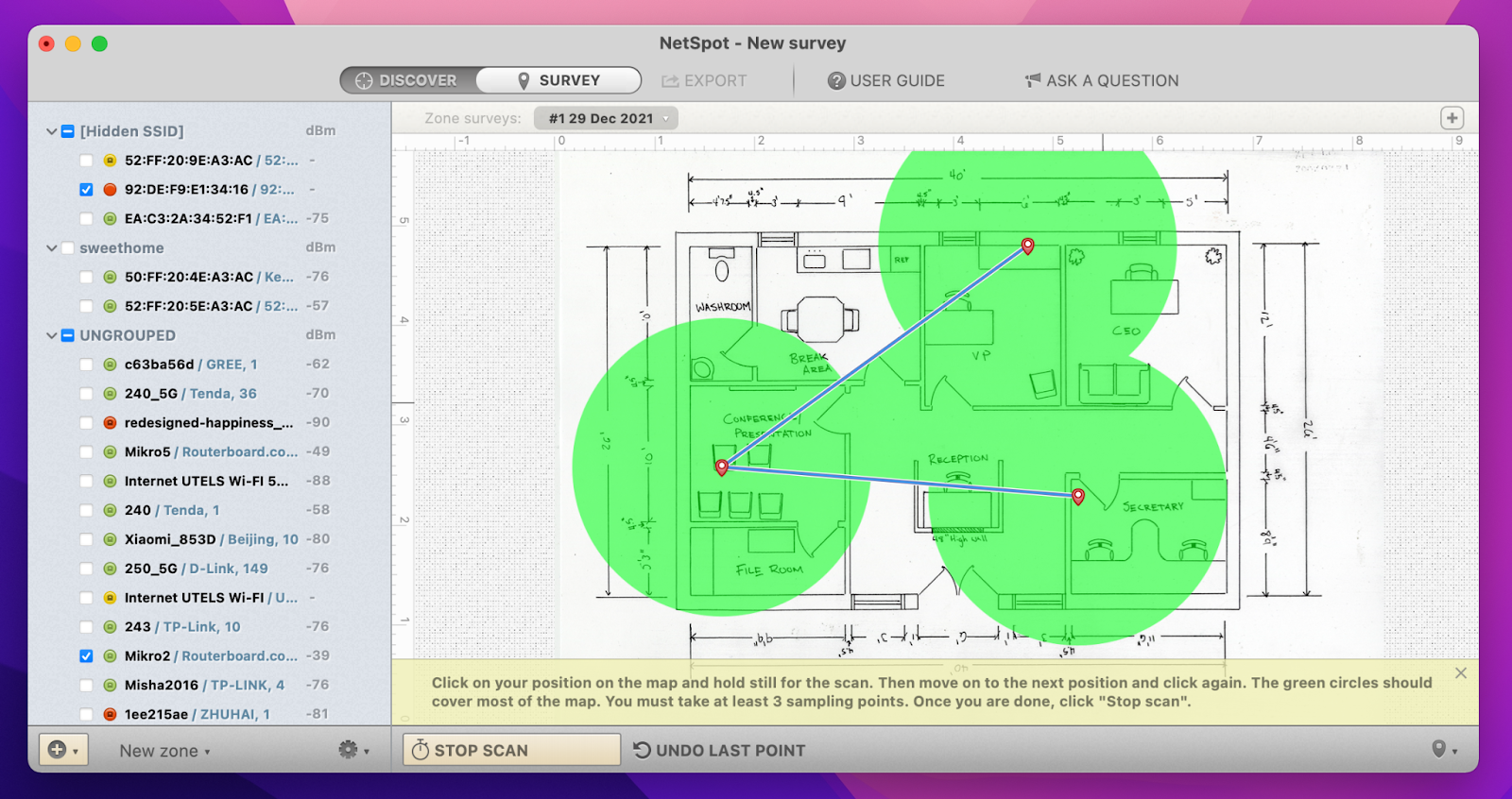 Netspot Wi-Fi analyzer