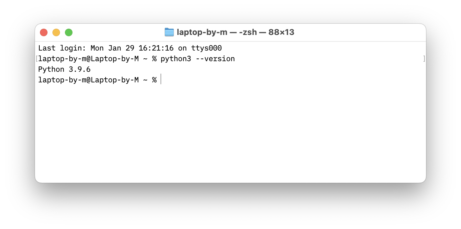 check  Python version in Terminal