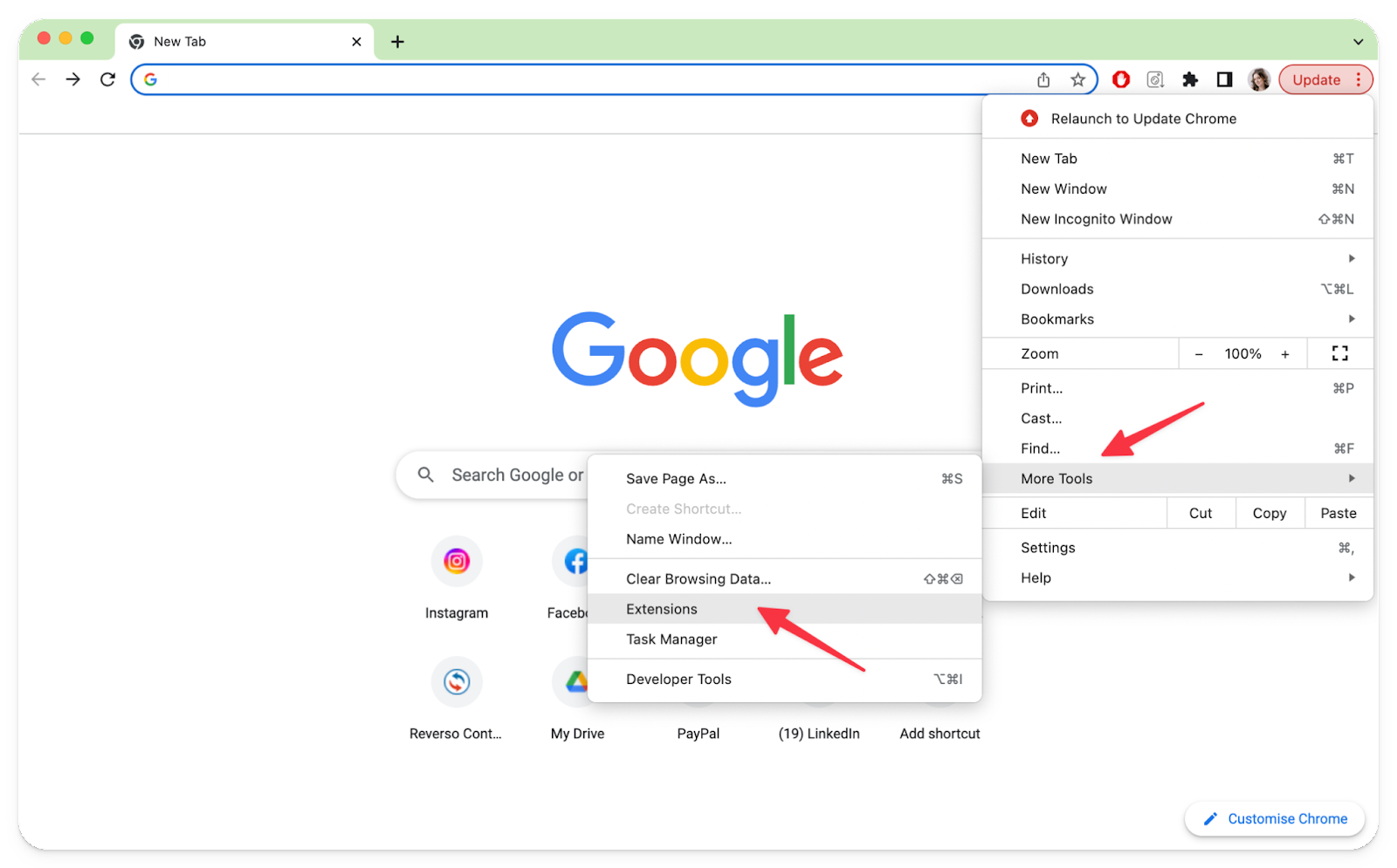 manage Chrome extensions