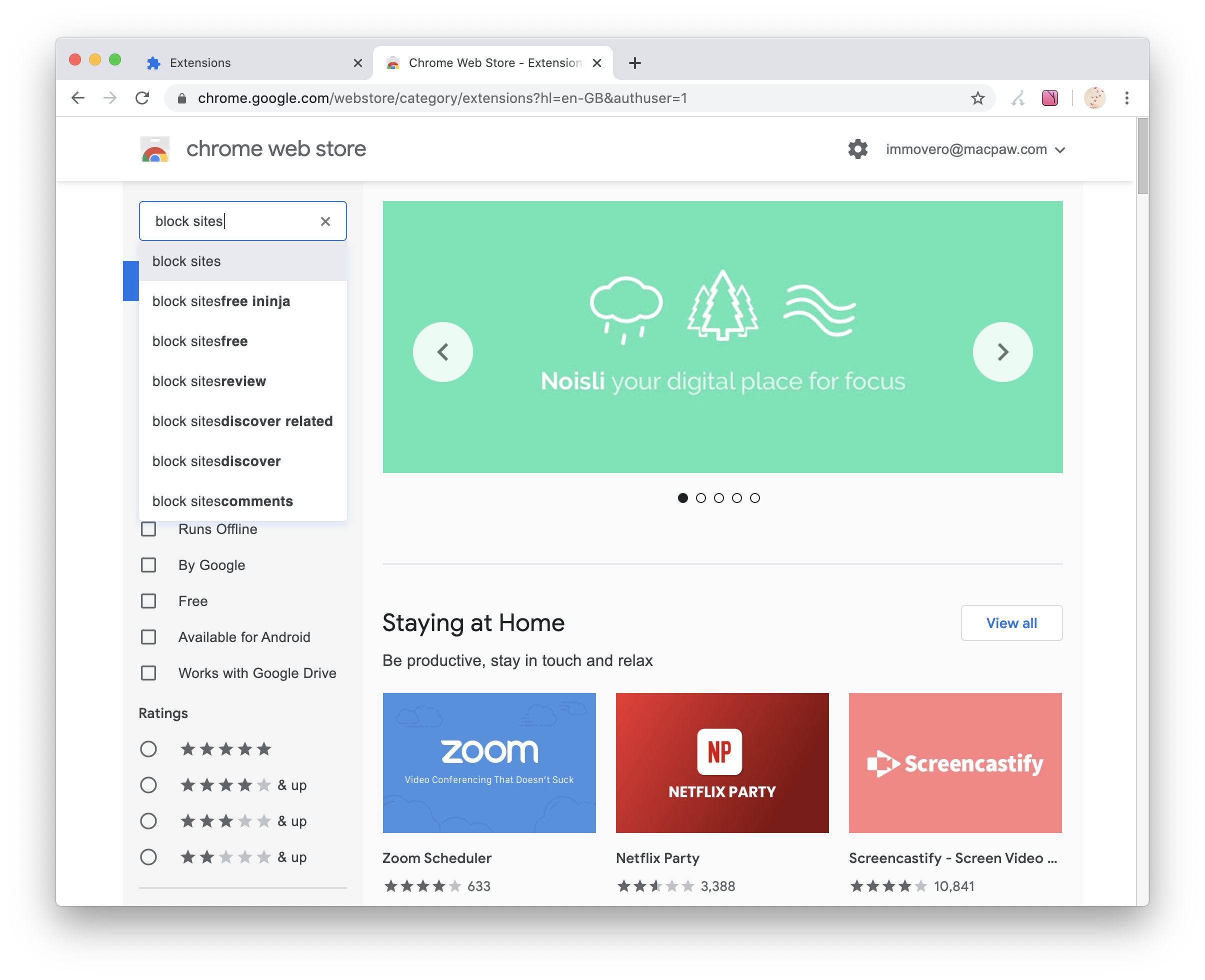 block pages in chrome for mac