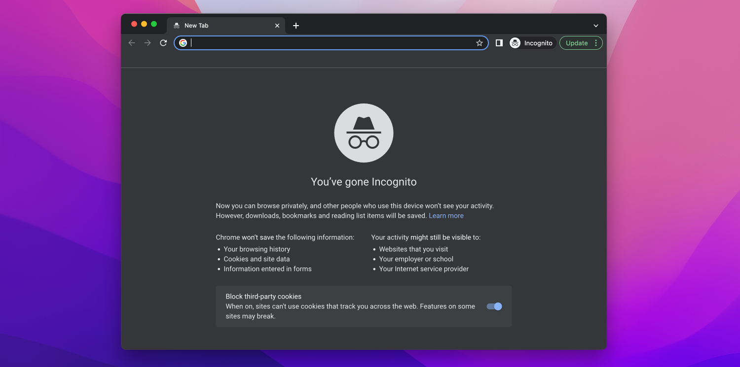 Chrome incognito mode