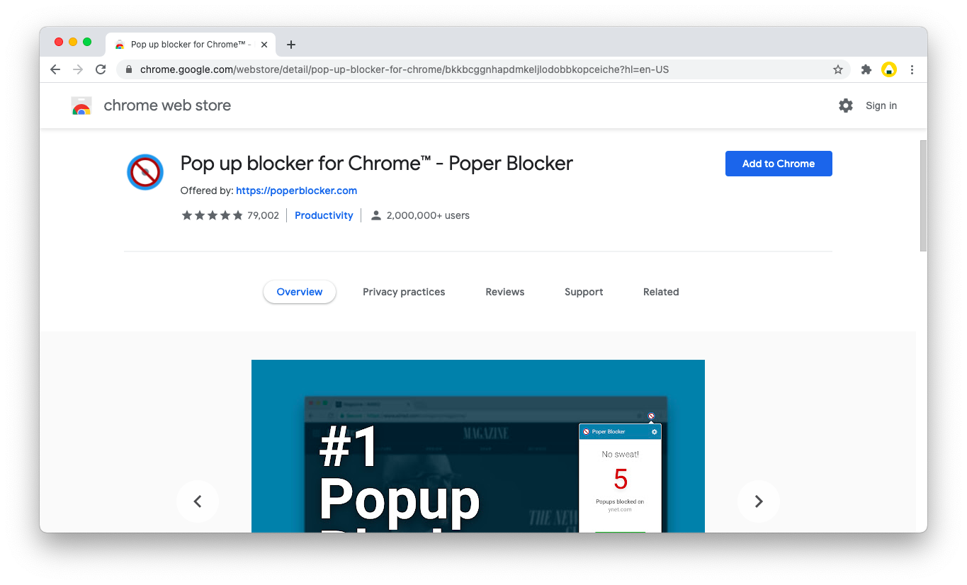 google chrome pop up blocker