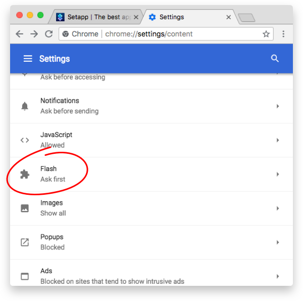 google chrome settings advanced
