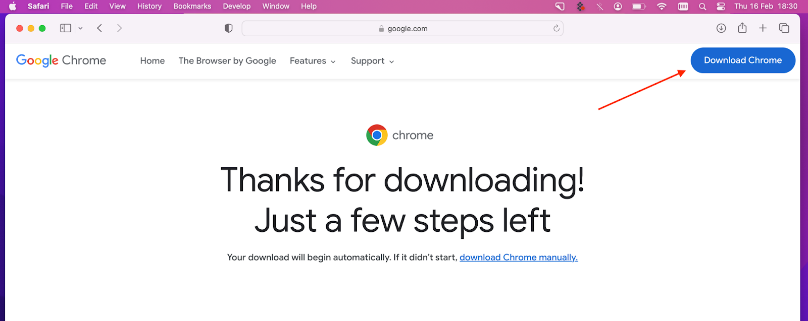 chrome thanks for downloading