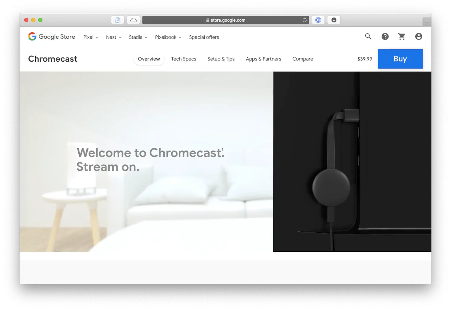 Welcome to Chromecast. Stream on.
