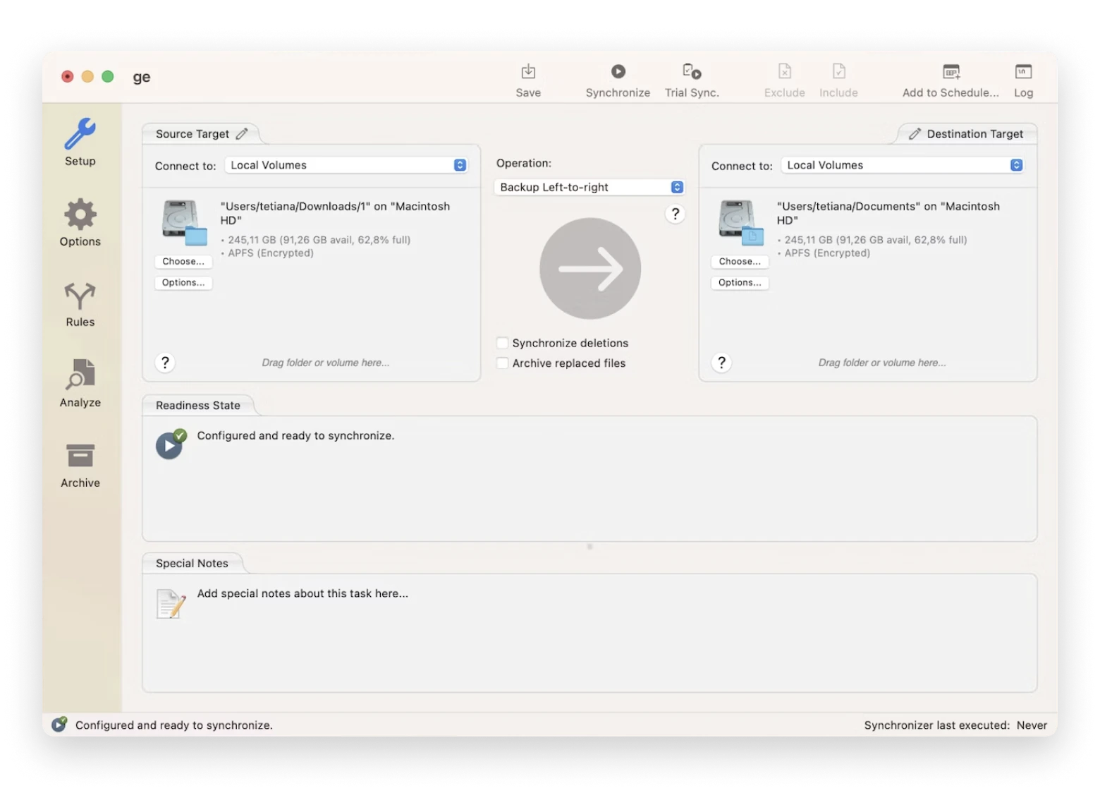 chronosync express mac sync folders