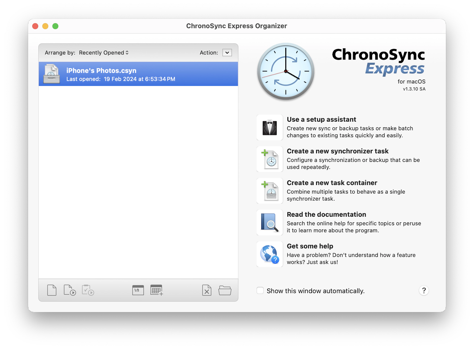 respaldar todas las Fotos de iPhone con ChronoSync Express