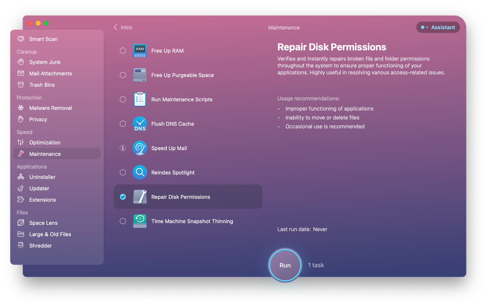 cleanmymac x repair permissions mac