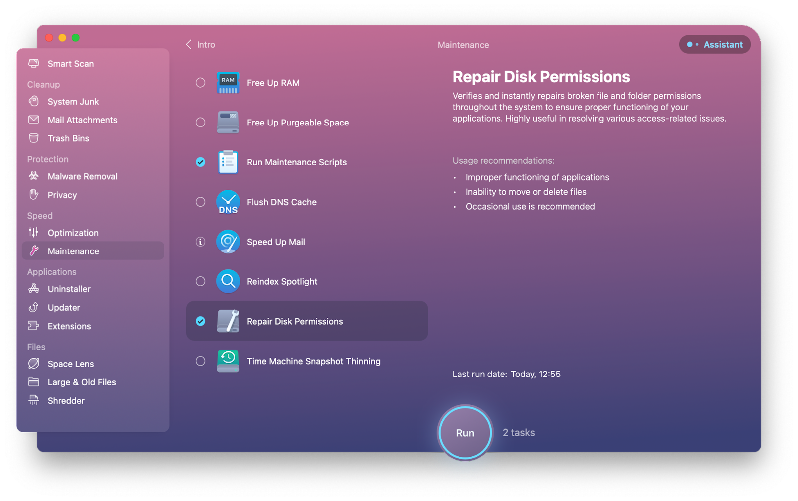 cleanmymac x repair permissions mac