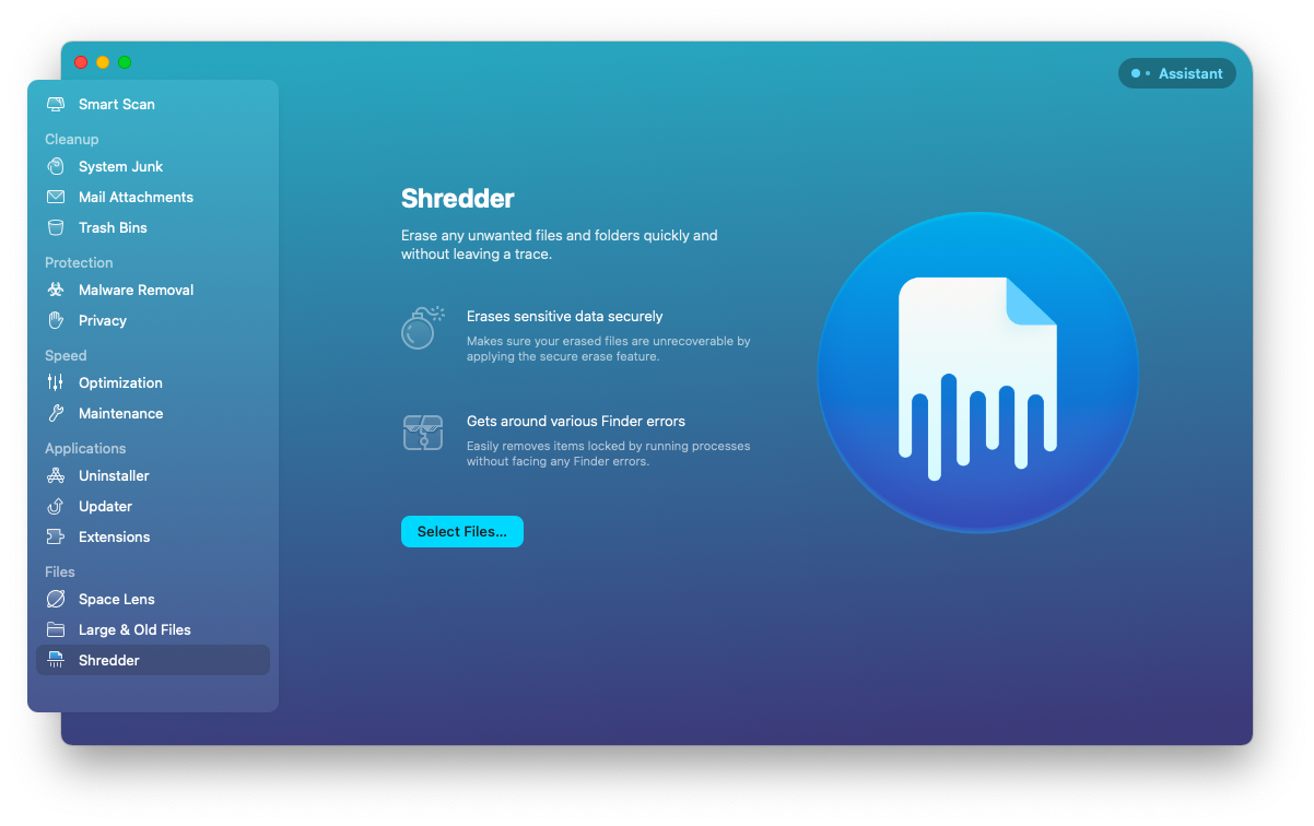 cleanmymac x shredder feature