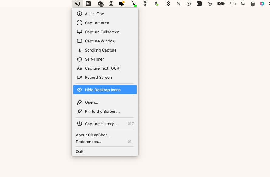 How to hide desktop icons on Mac