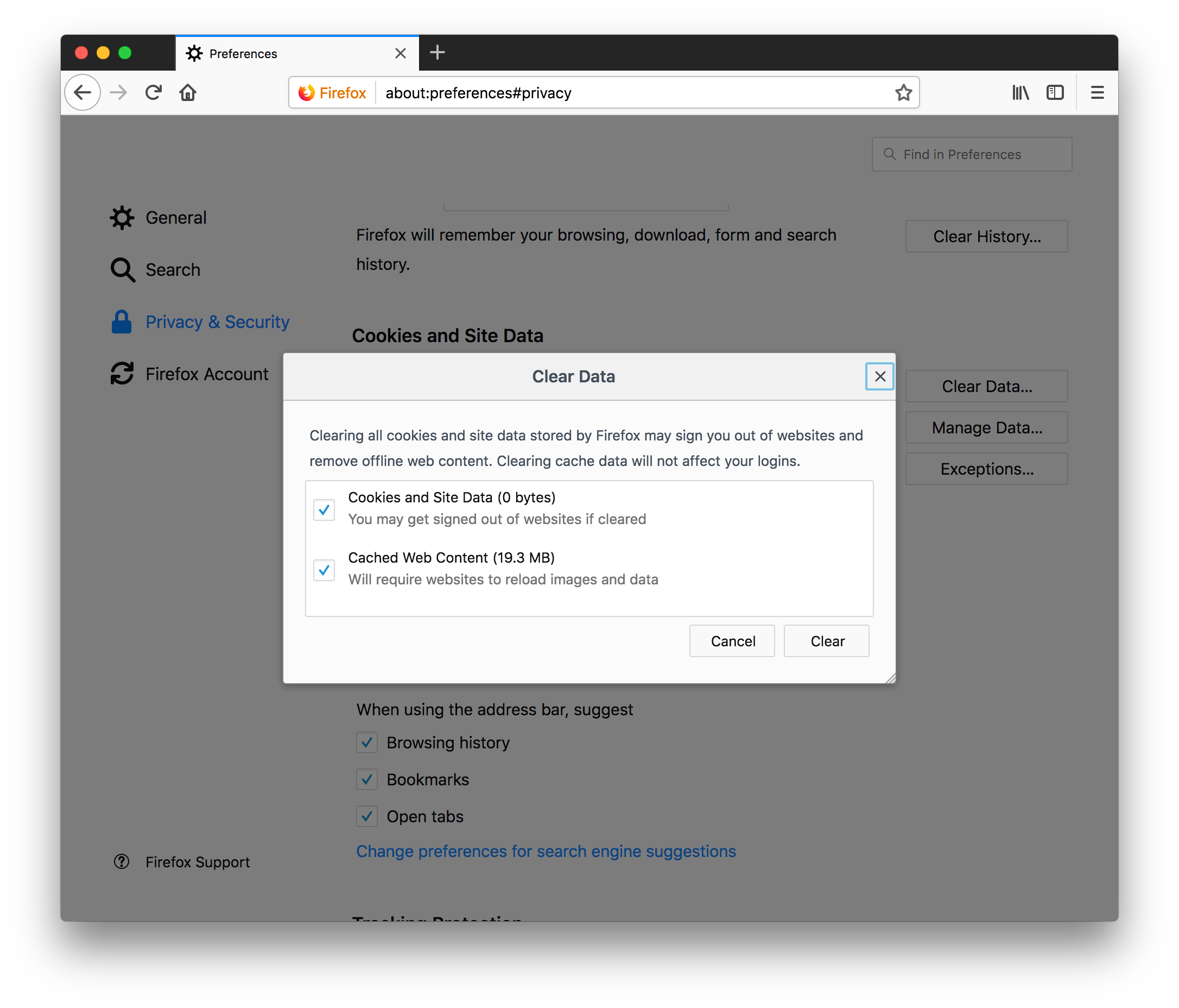 Vider le cache navigateur dans Mozilla Firefox