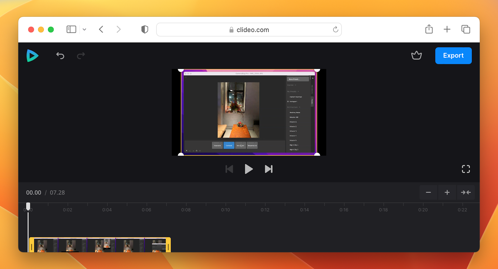 compress video on mac with clideo 