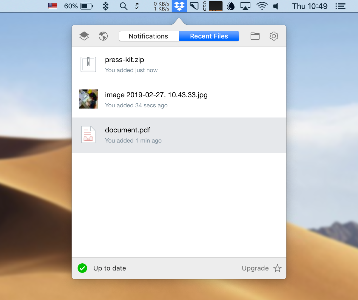 Dropbox desktop app