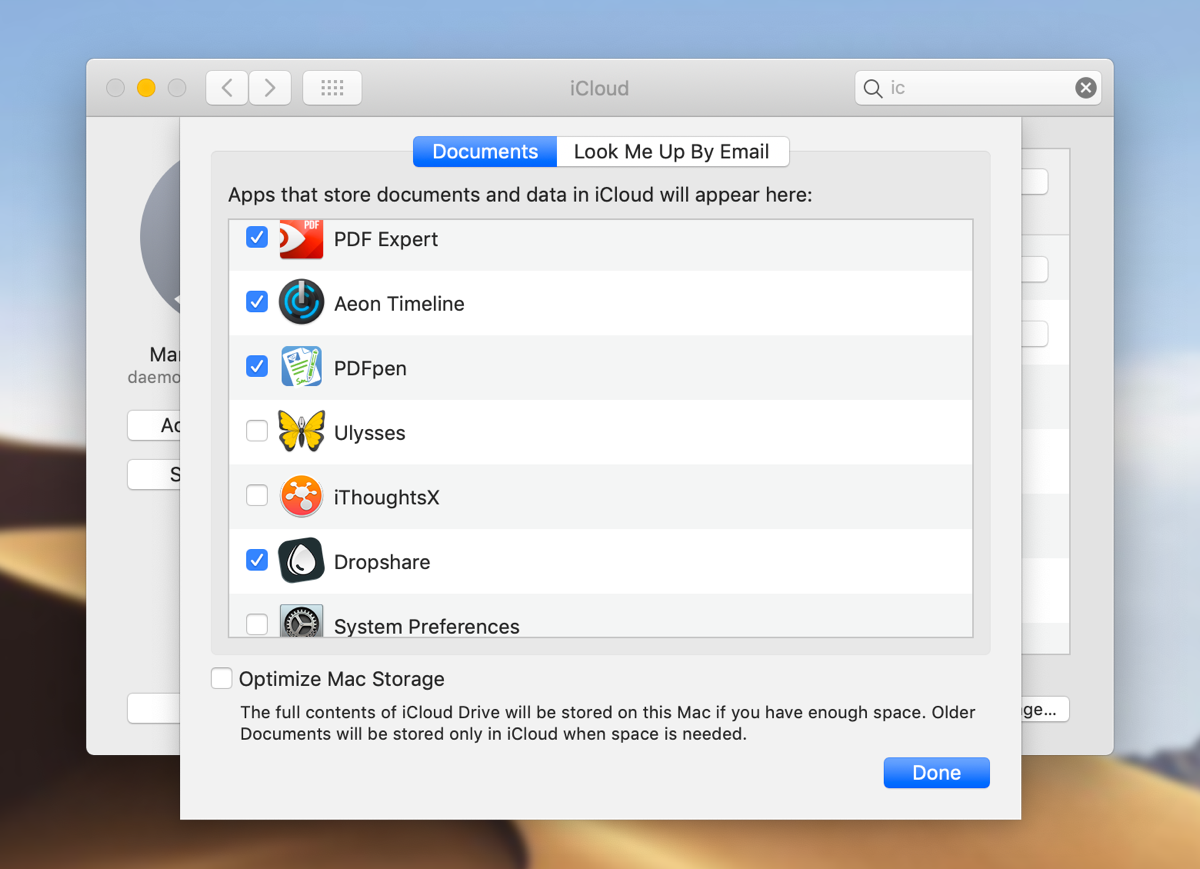 Choose apps that store data in iCloud