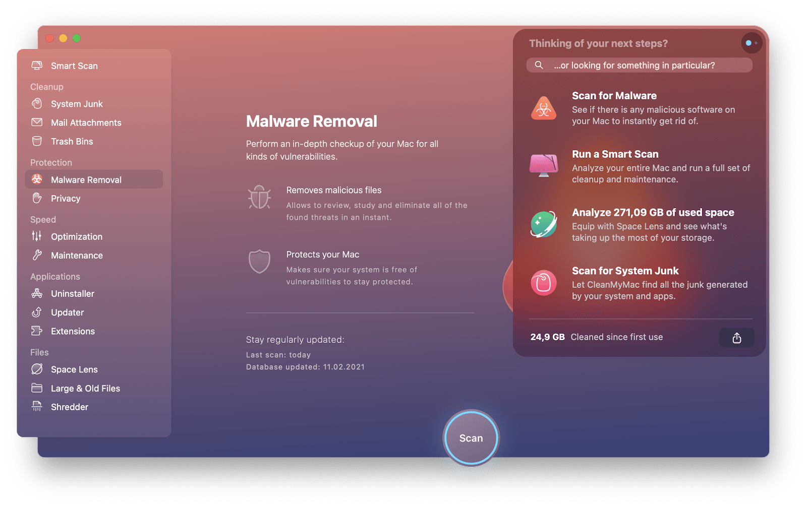 CleanMyMac X Mac optimization utility malware scanner