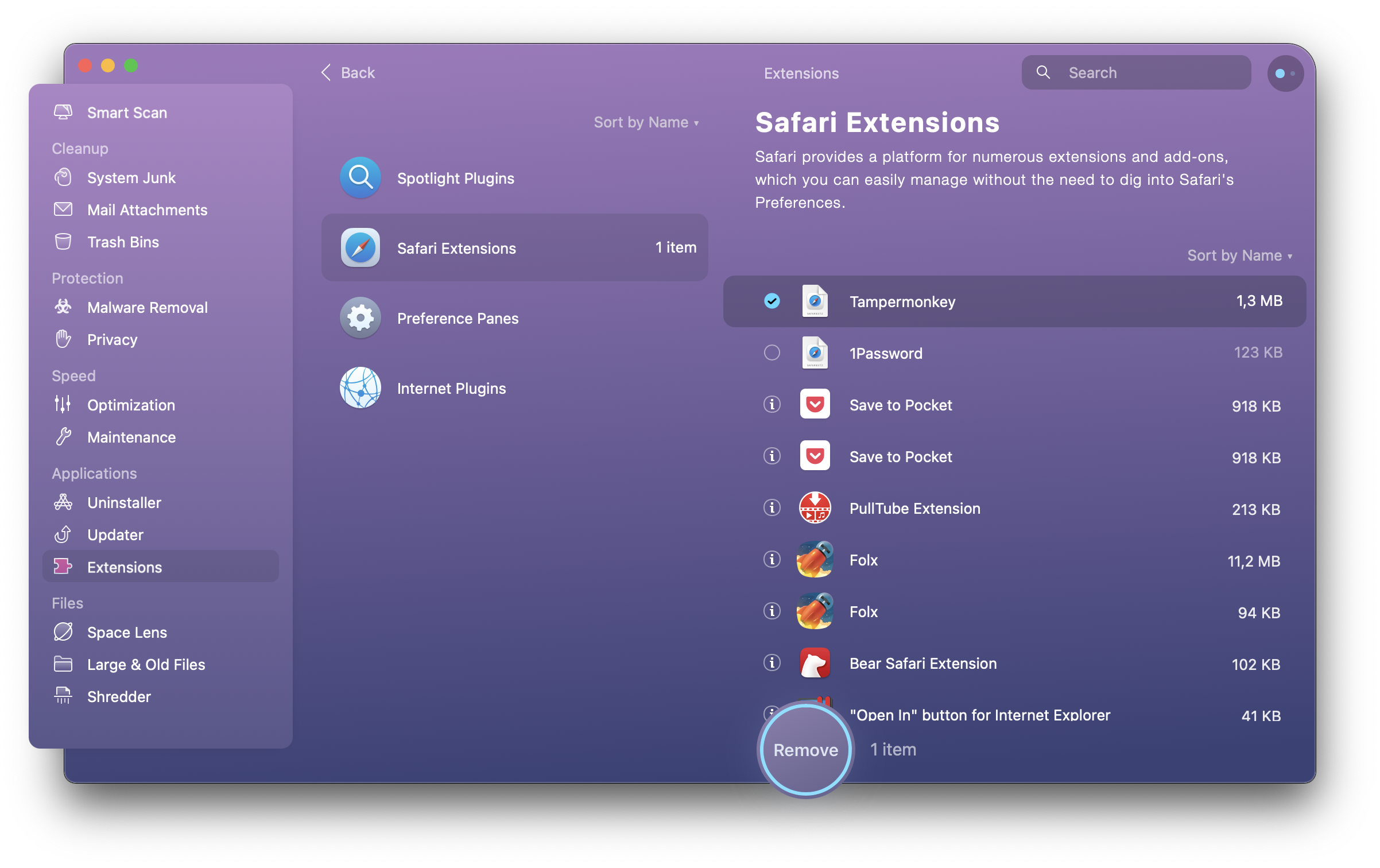 manage Safari extensions