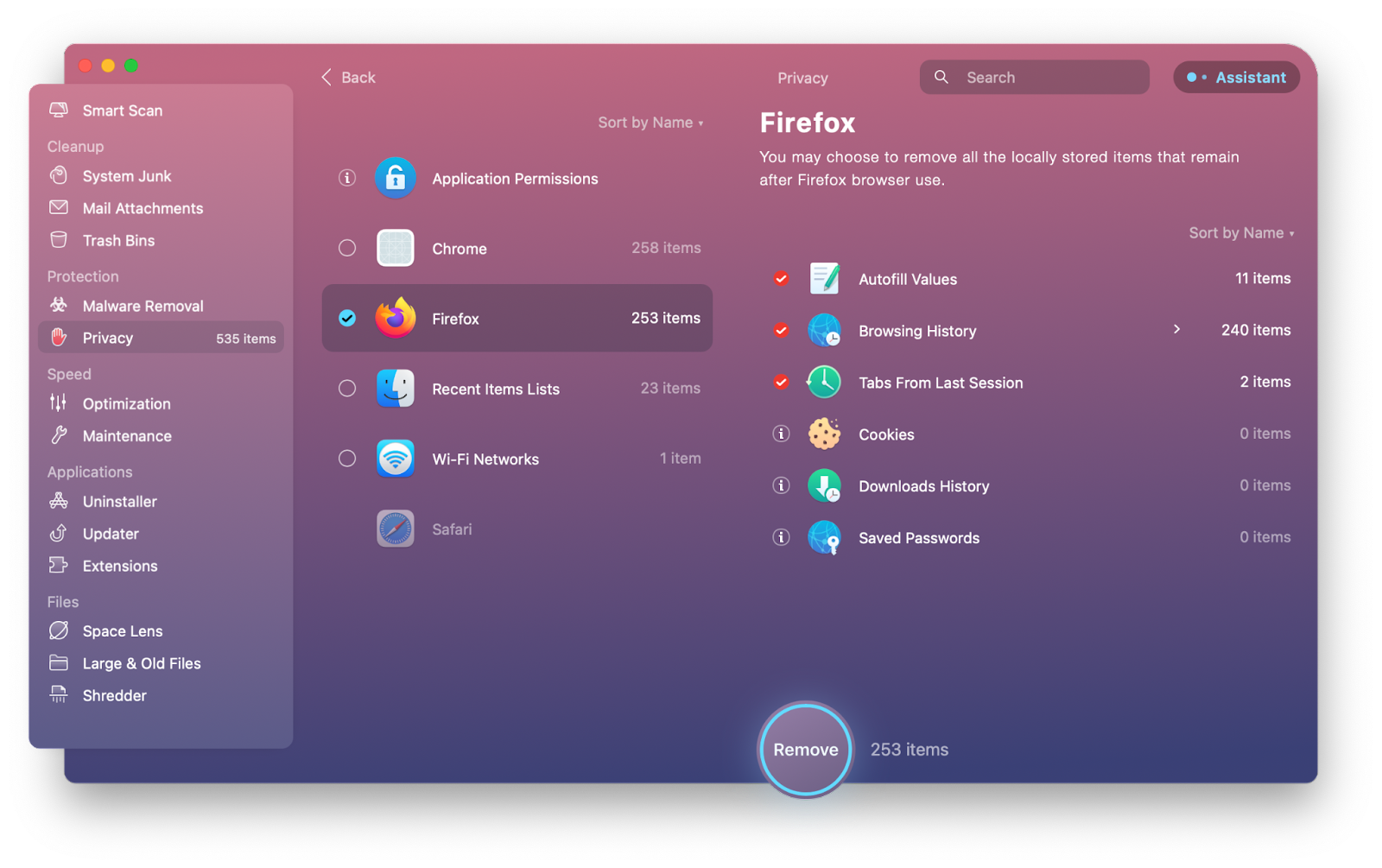 Choose to remove all the locally stored items that remain after Firefox browser use. Choose to remove all the locally stored items that remain after Firefox browser use.