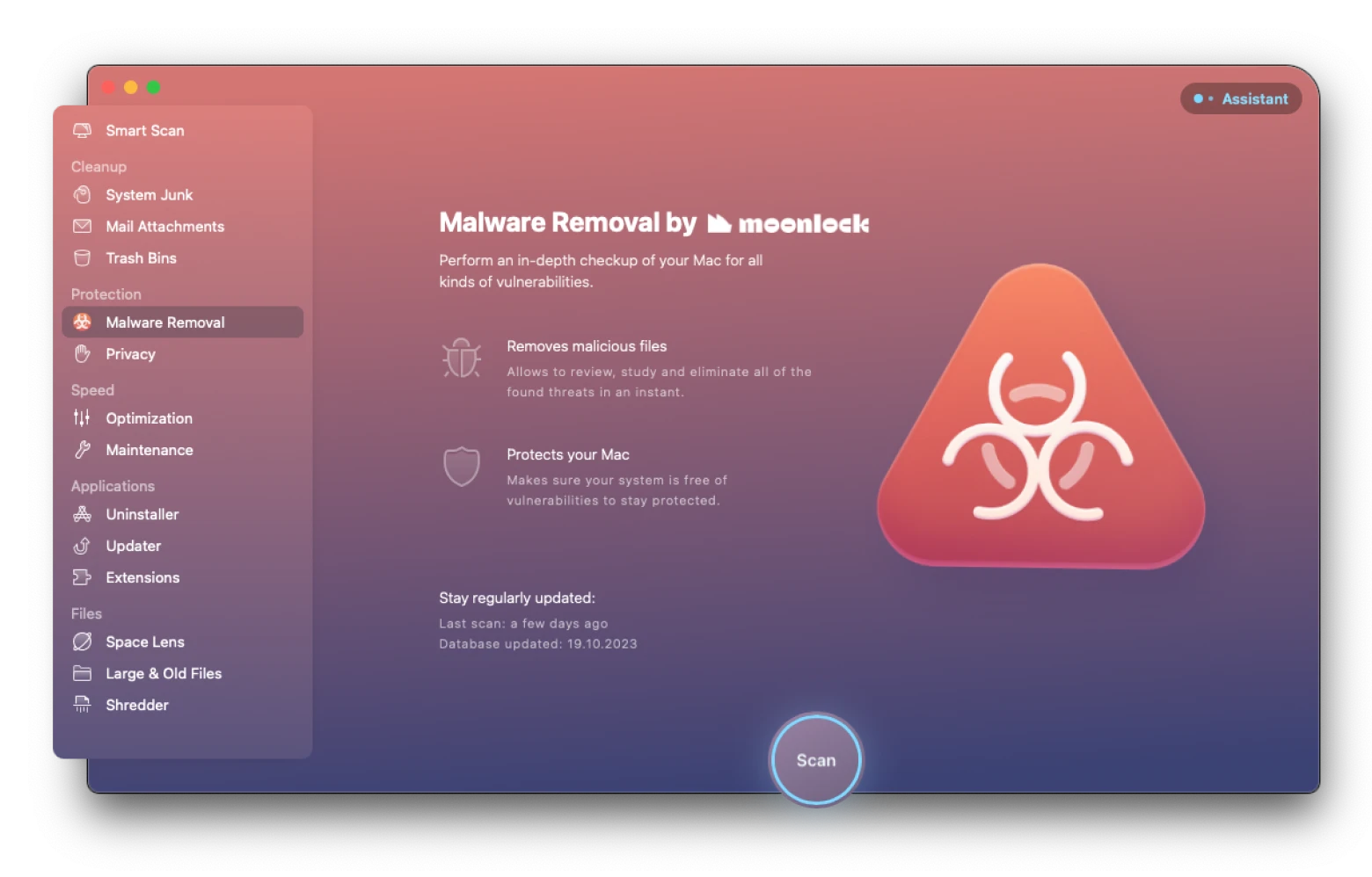 Malware Removal moonlock in CleanMyMac X