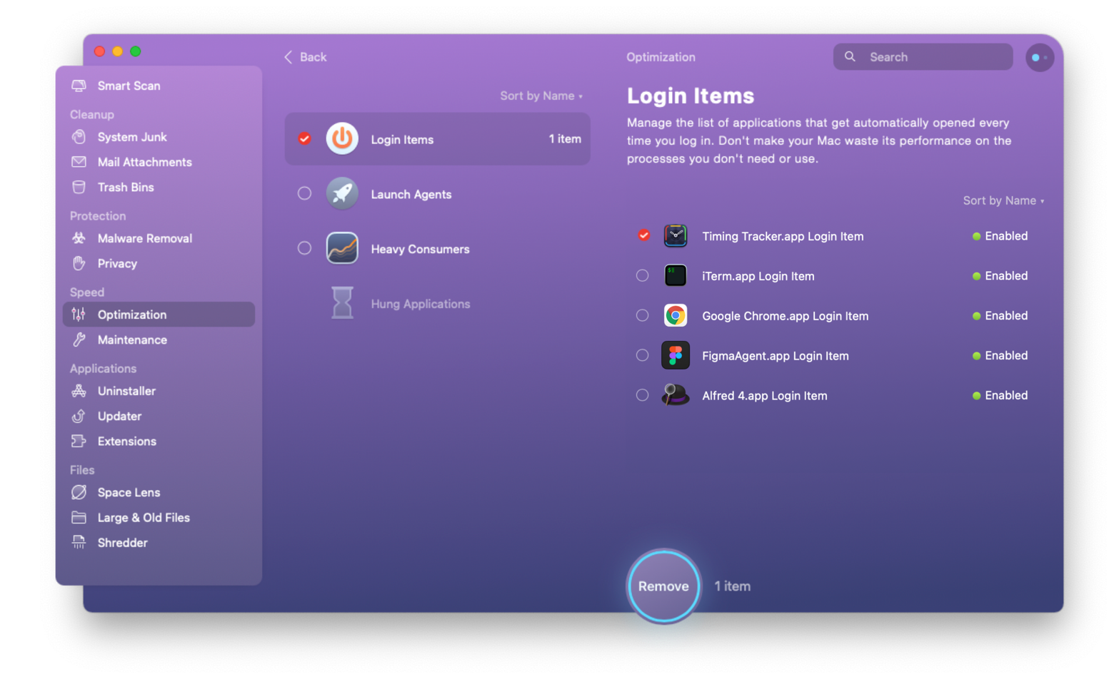 manage login items with CleanMyMac X