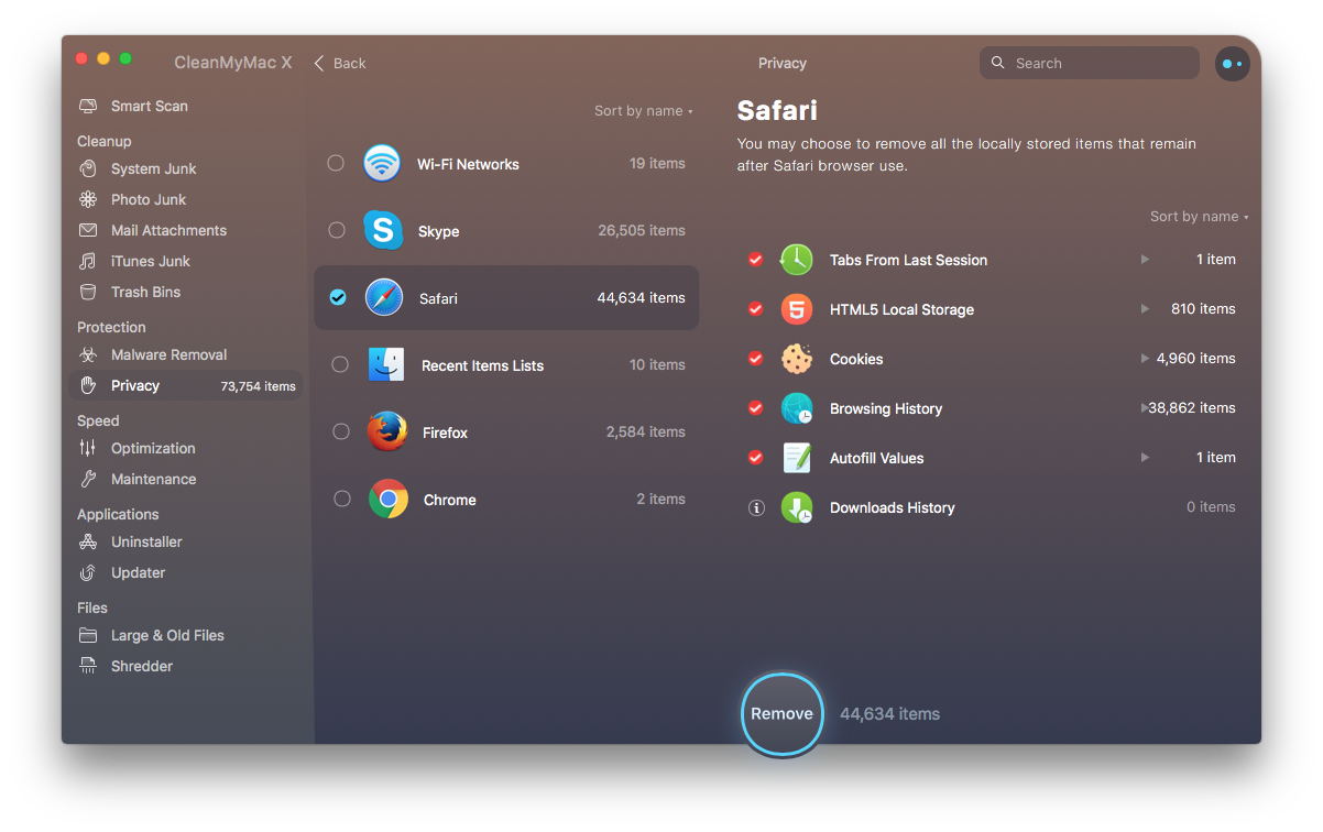 cleanmymac safari clean