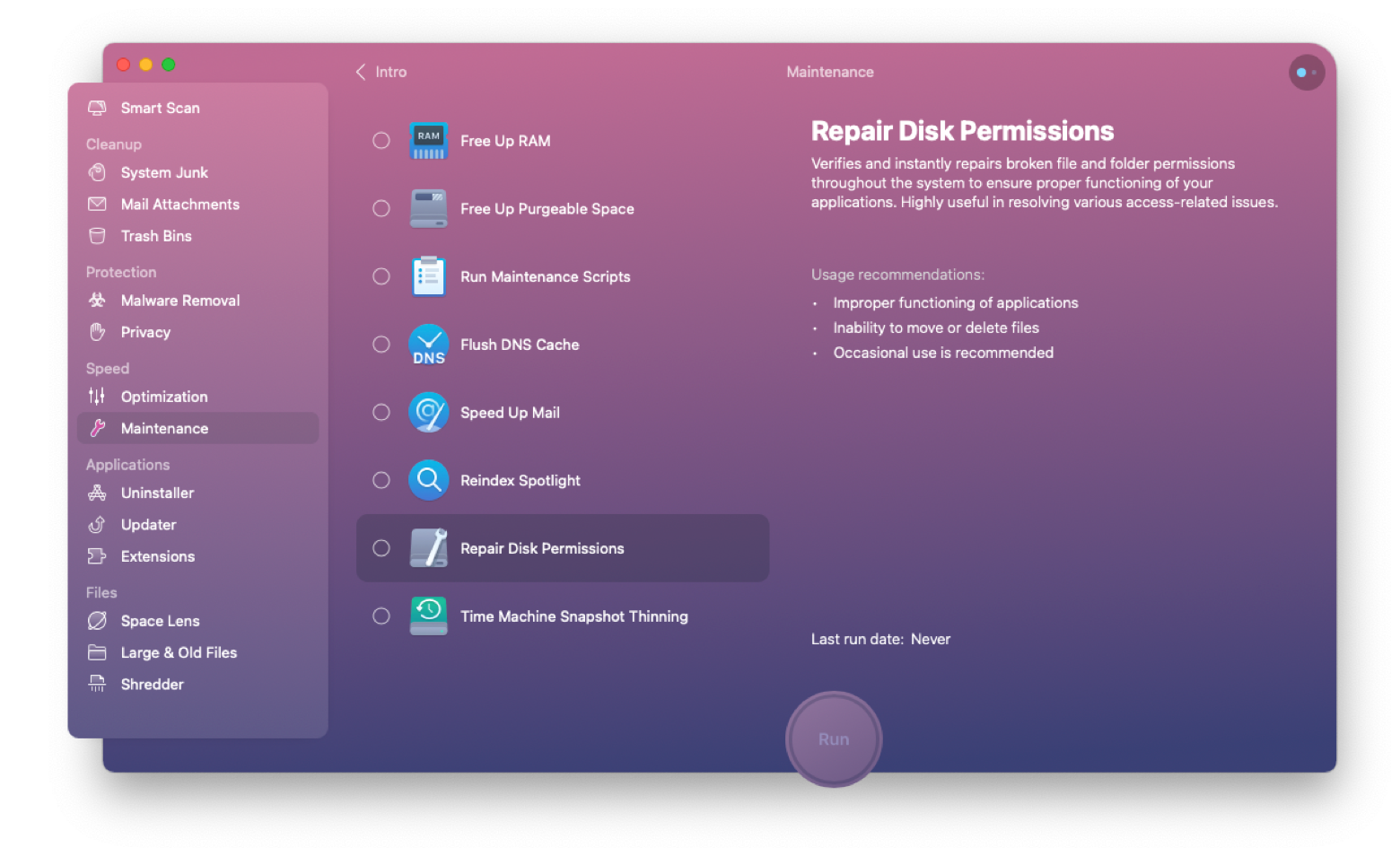 clean my mac disk permissions