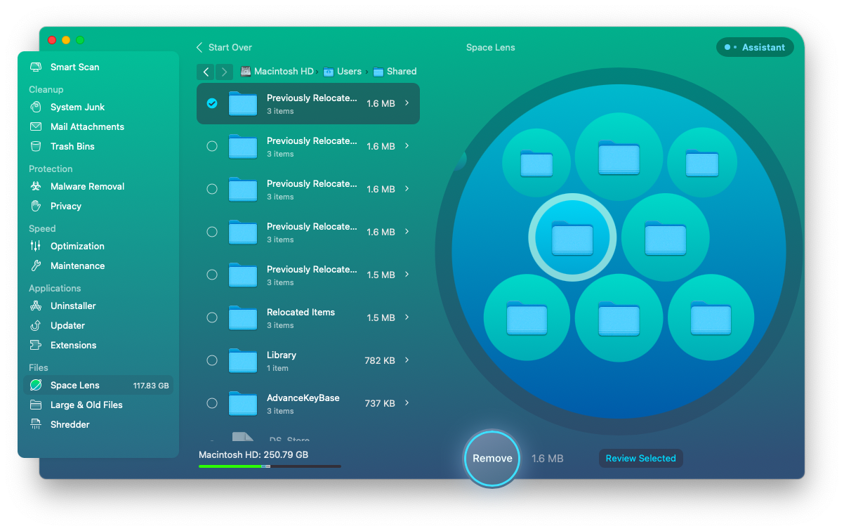 clean my mac space lens