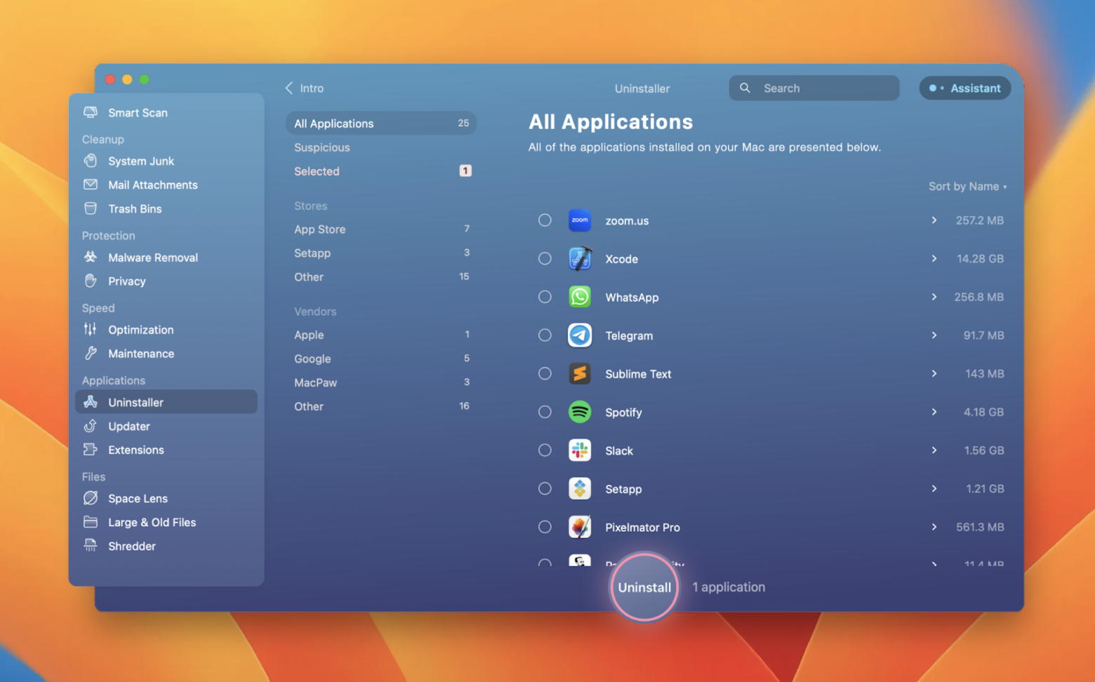 uninstall apps with CleanMyMac