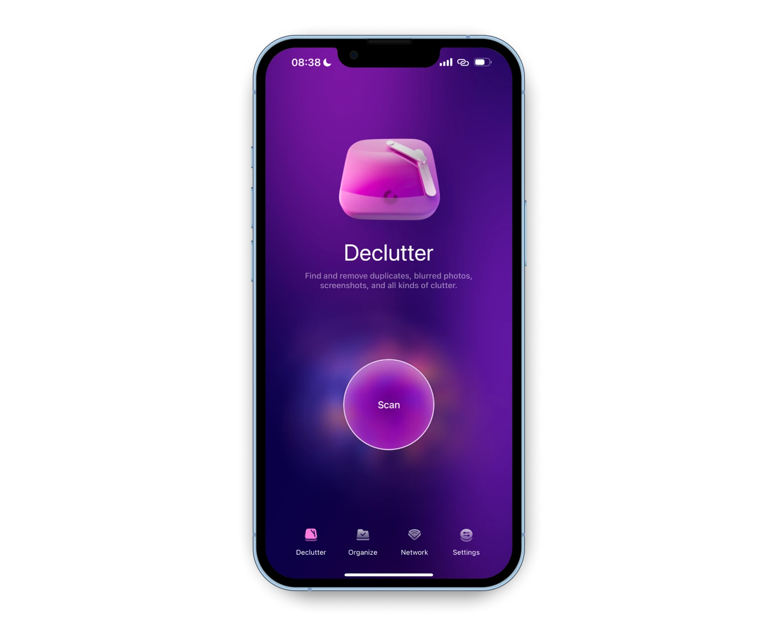 Declutter scan: Find and remove duplicates, blurred photos, screenshots, and all kinds of clutter.