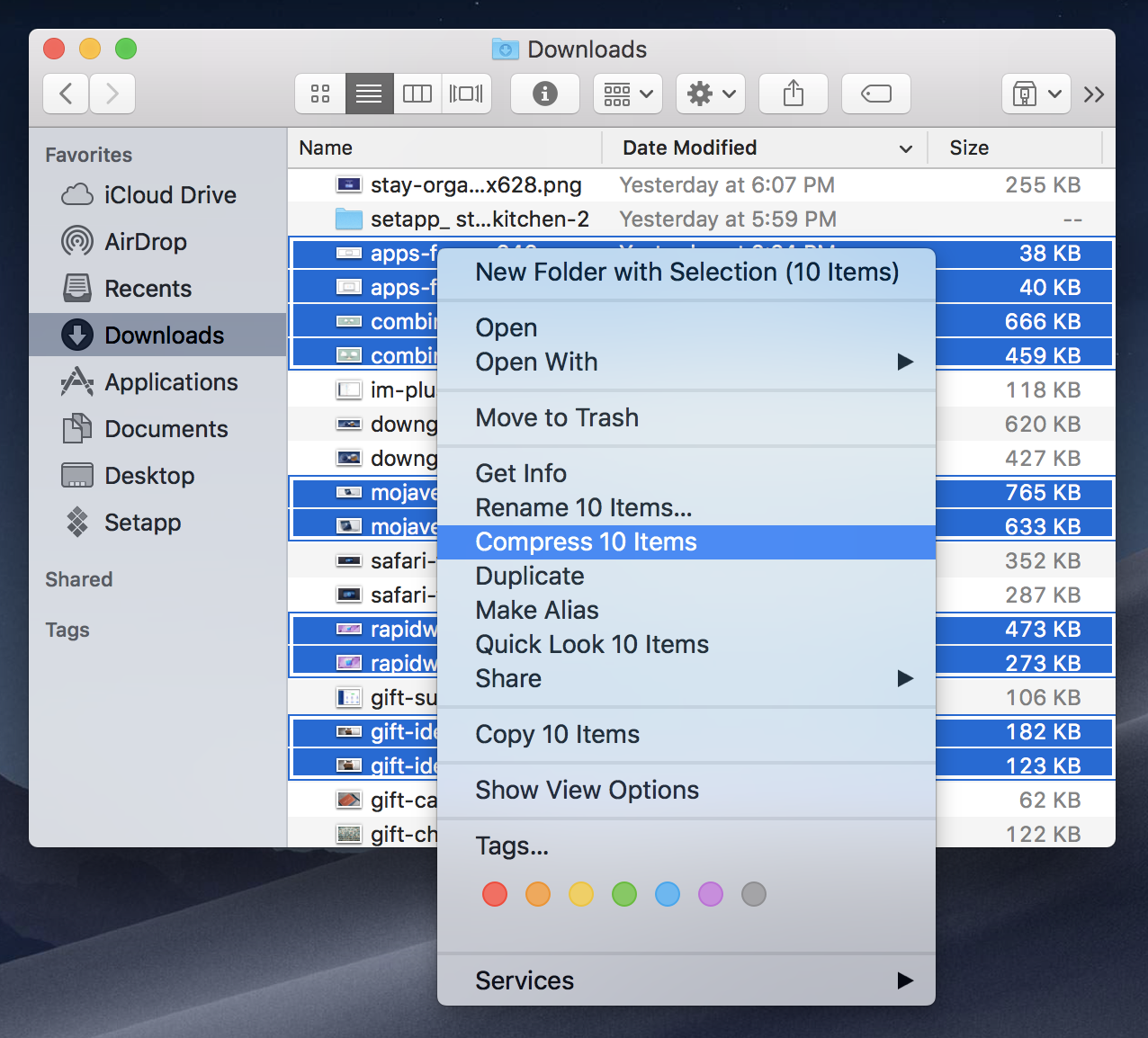 zip file on pc for mac