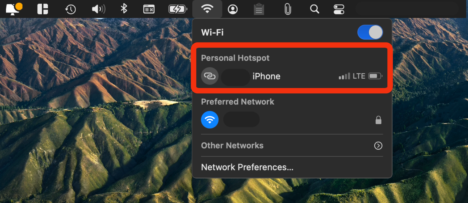 connect mac to iphone hotspot