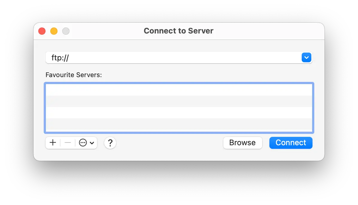 connect to FTP with Finder