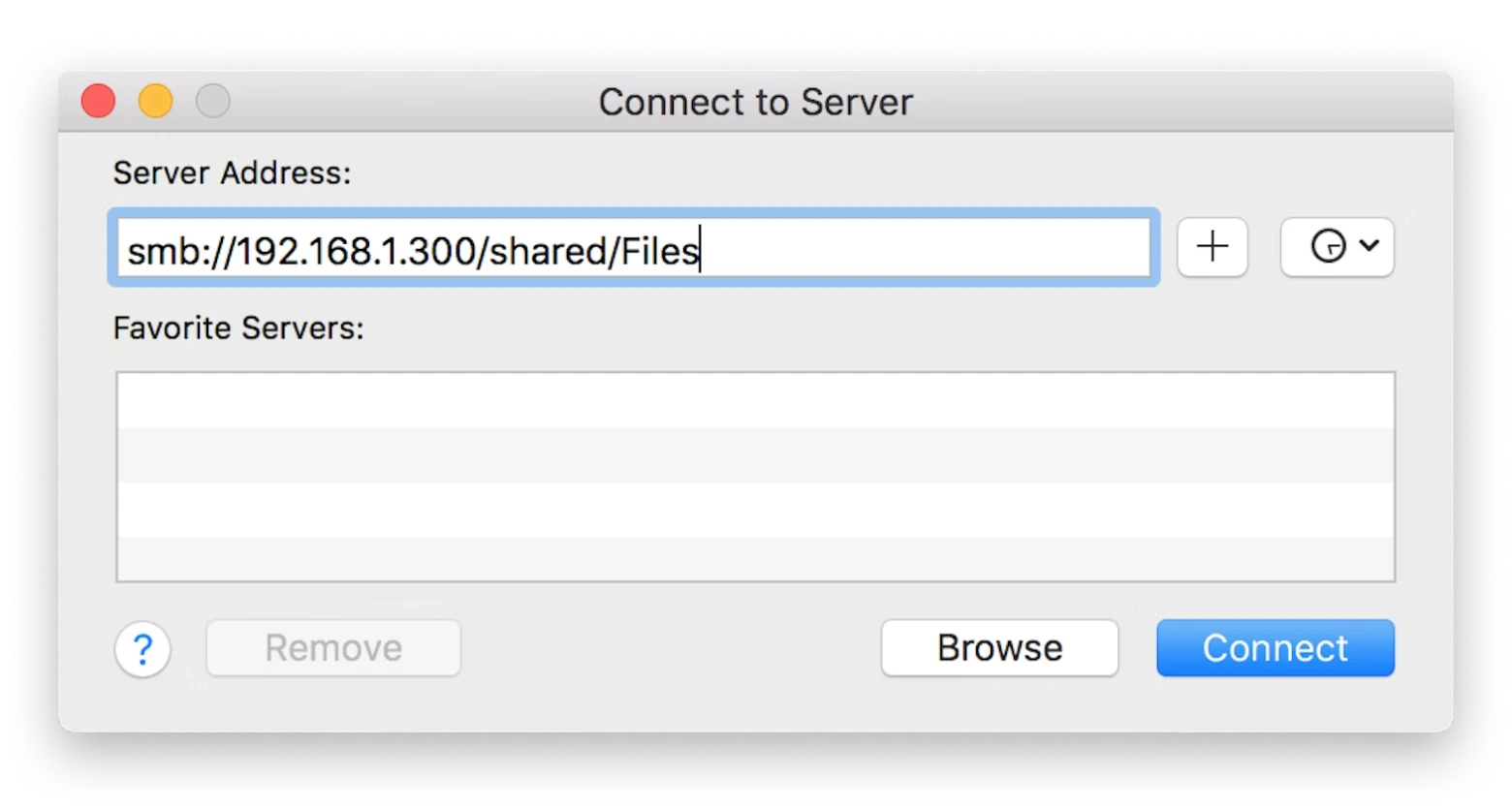 connect server to macOS