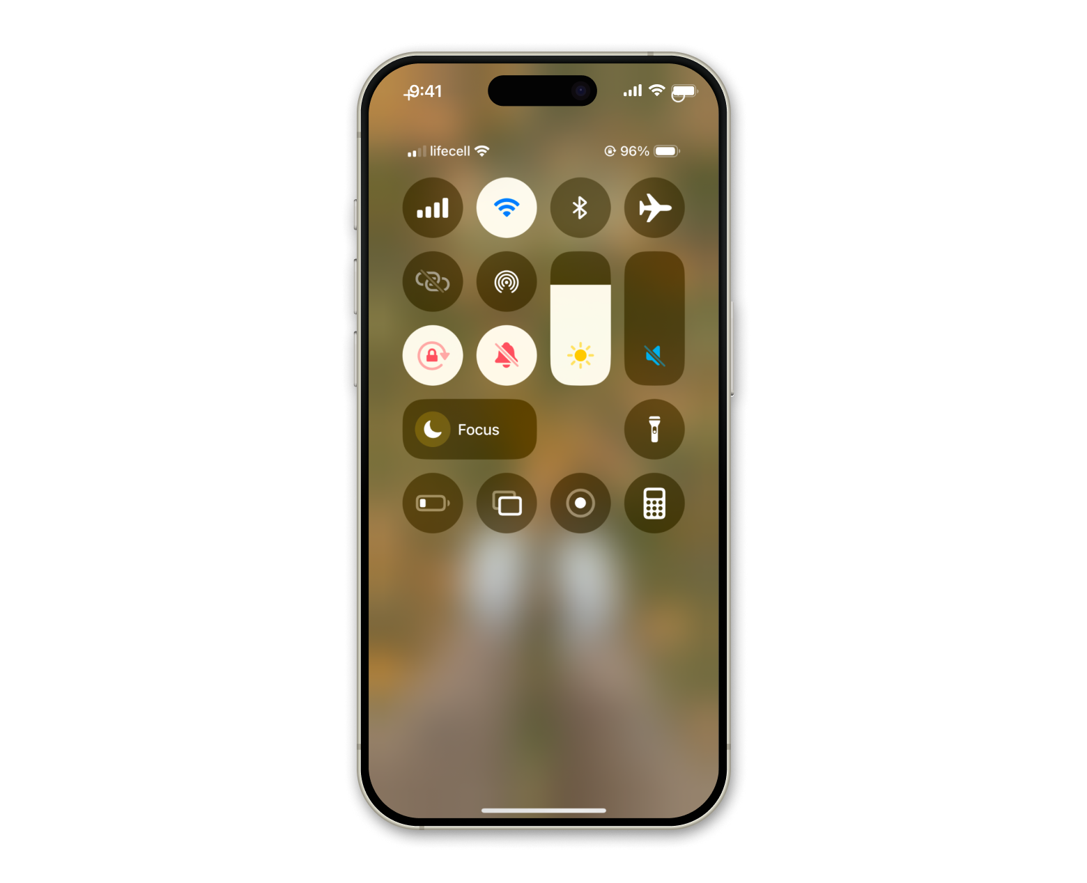 Control Center on iPhone