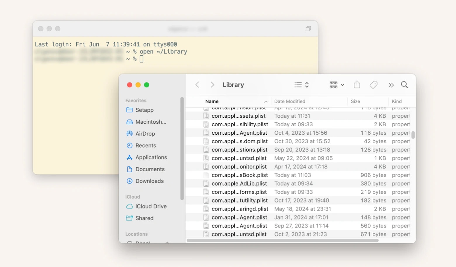 core shell open library folder